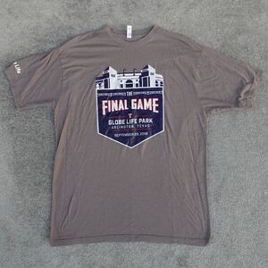 Texas Rangers Shirt Mens XL Gray Stadium Graphic Final Game Globe Life Park 2019